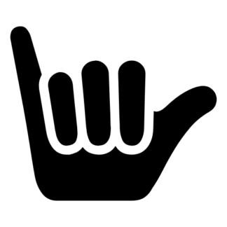 Shaka Sign (Hang Loose) Decal (Black)